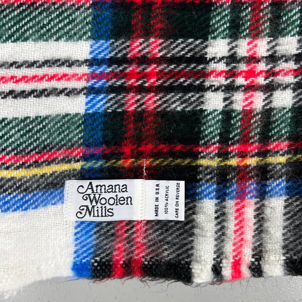 Vintage Amana Plaid Throw Blanket - Amana Woolen Mill
